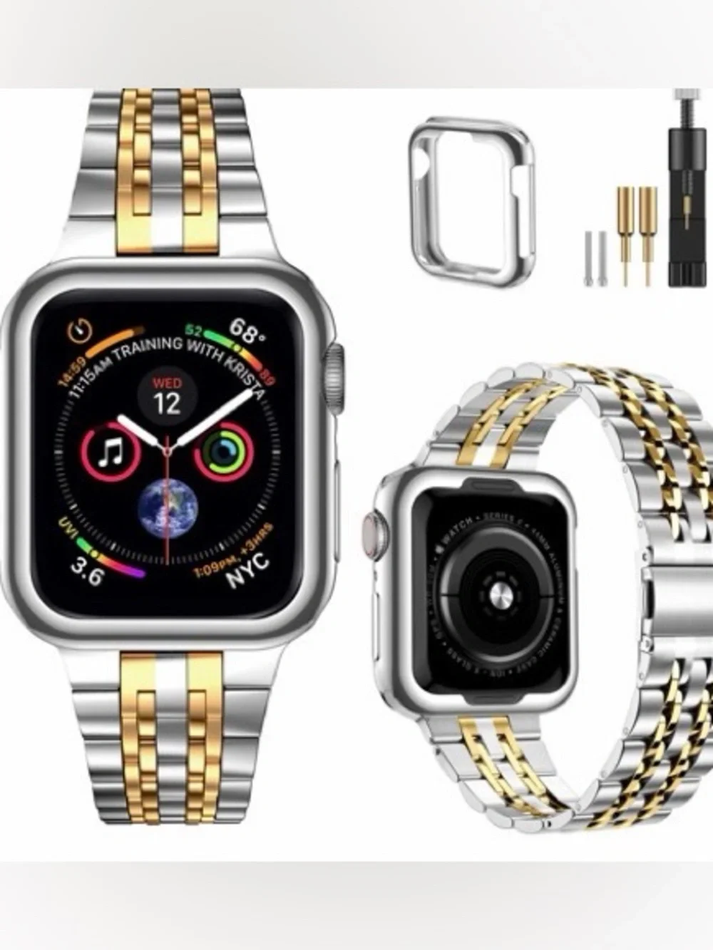 MioHHR Slim Metal Band and Case for Apple Watch 44mm/42mm #23